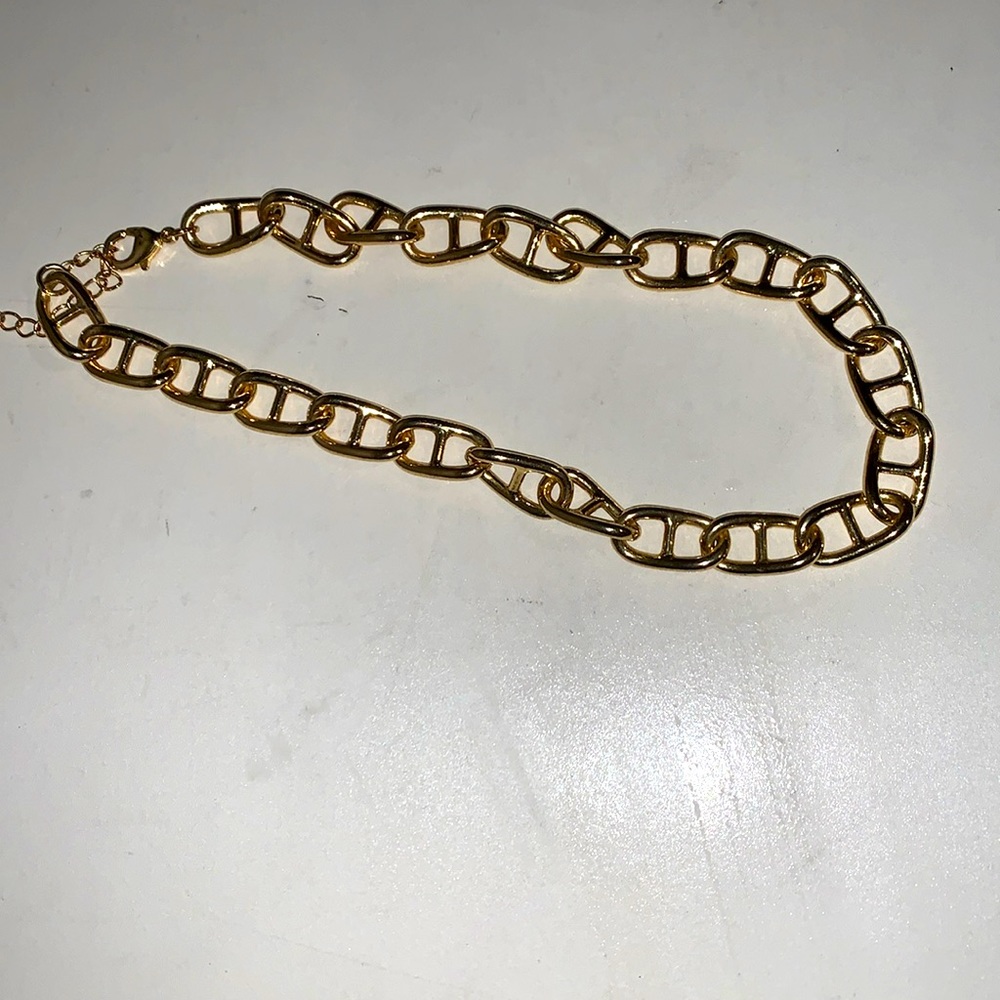 NWOT Gold Sterling Forever Shine Bright circle links necklace 14 1/2 inch long